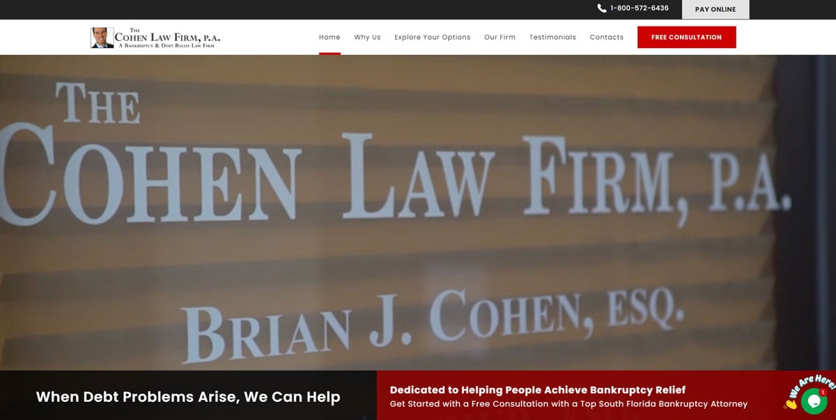The Cohen Law Firm Website Design - Homepage