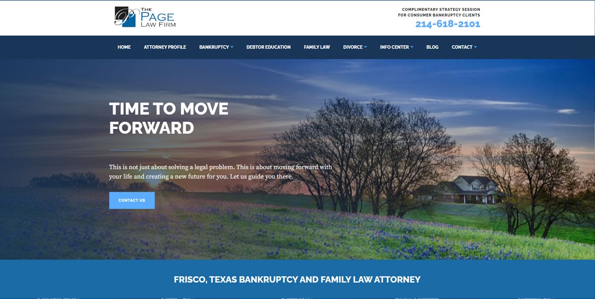 The Page Law Firm Website Design - Homepage