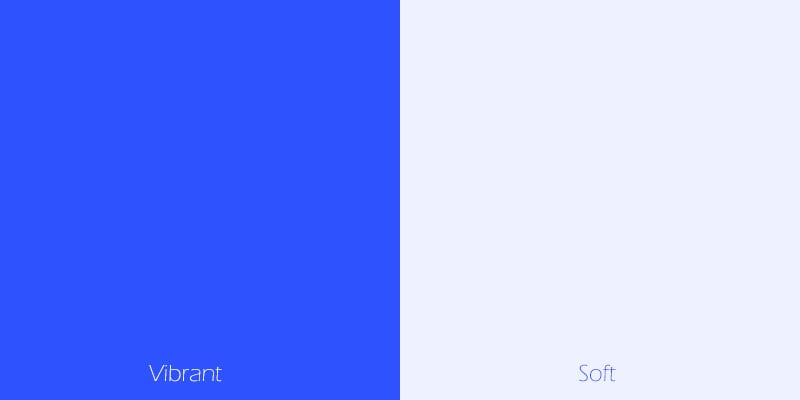 Soft color vs. vibrant color example