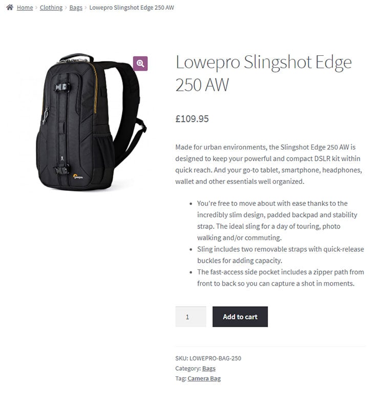 Woocommerce product page
