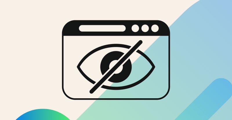 Eye icon with line through it in a internet browser