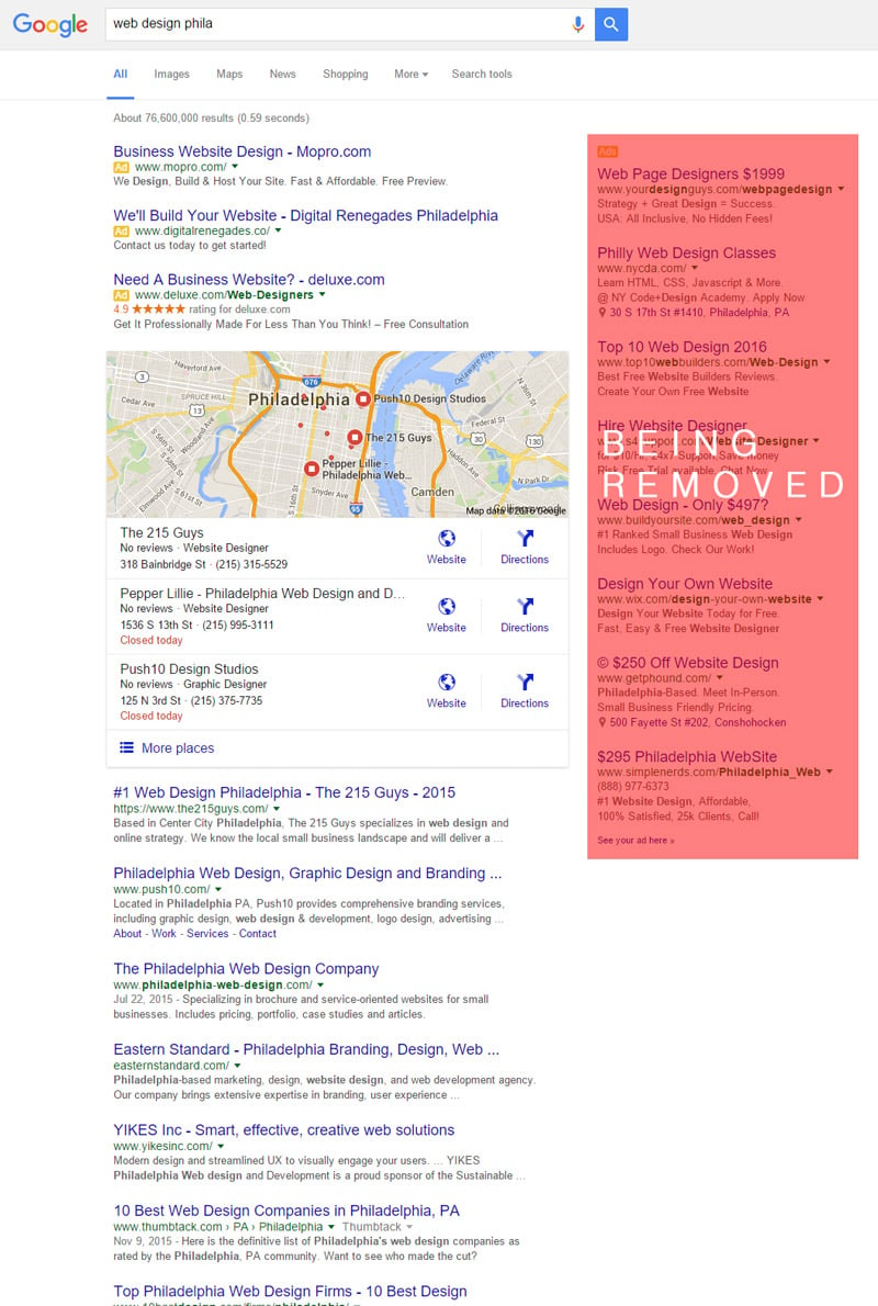 Read Google Removing Sidebar Ads