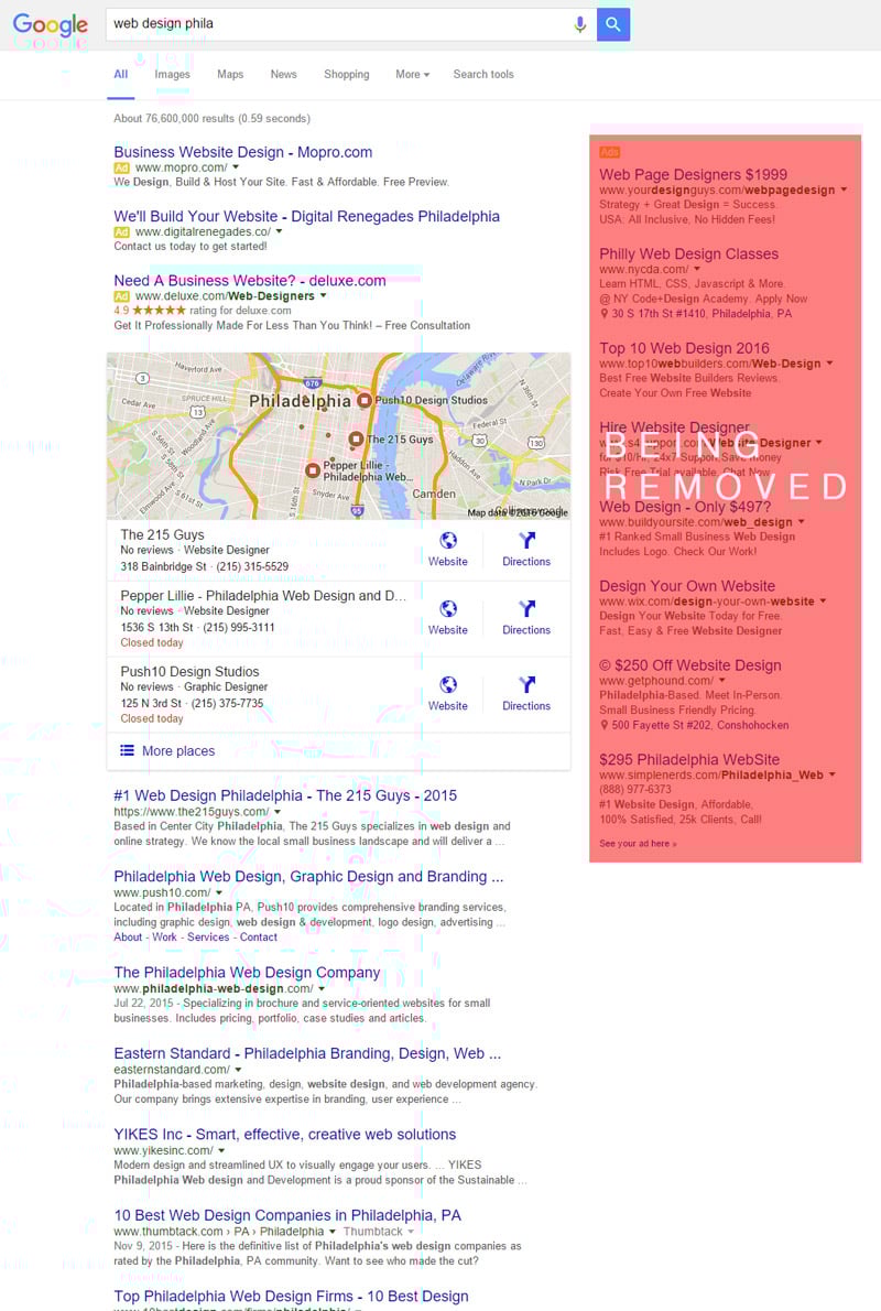 Read Google Removing Sidebar Ads