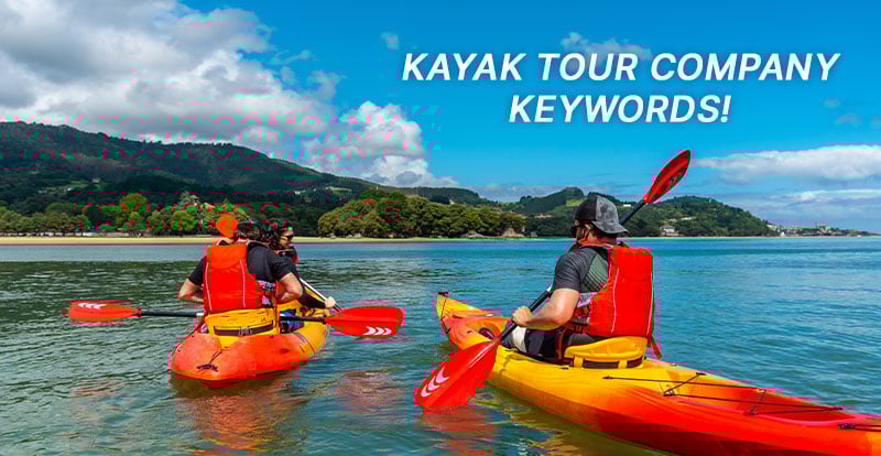 Ocean kayak tour with words Kayak Tour Company keywords