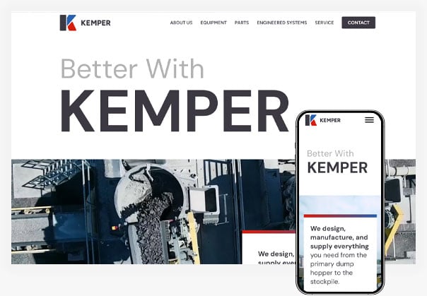 Kemper website and mobile view