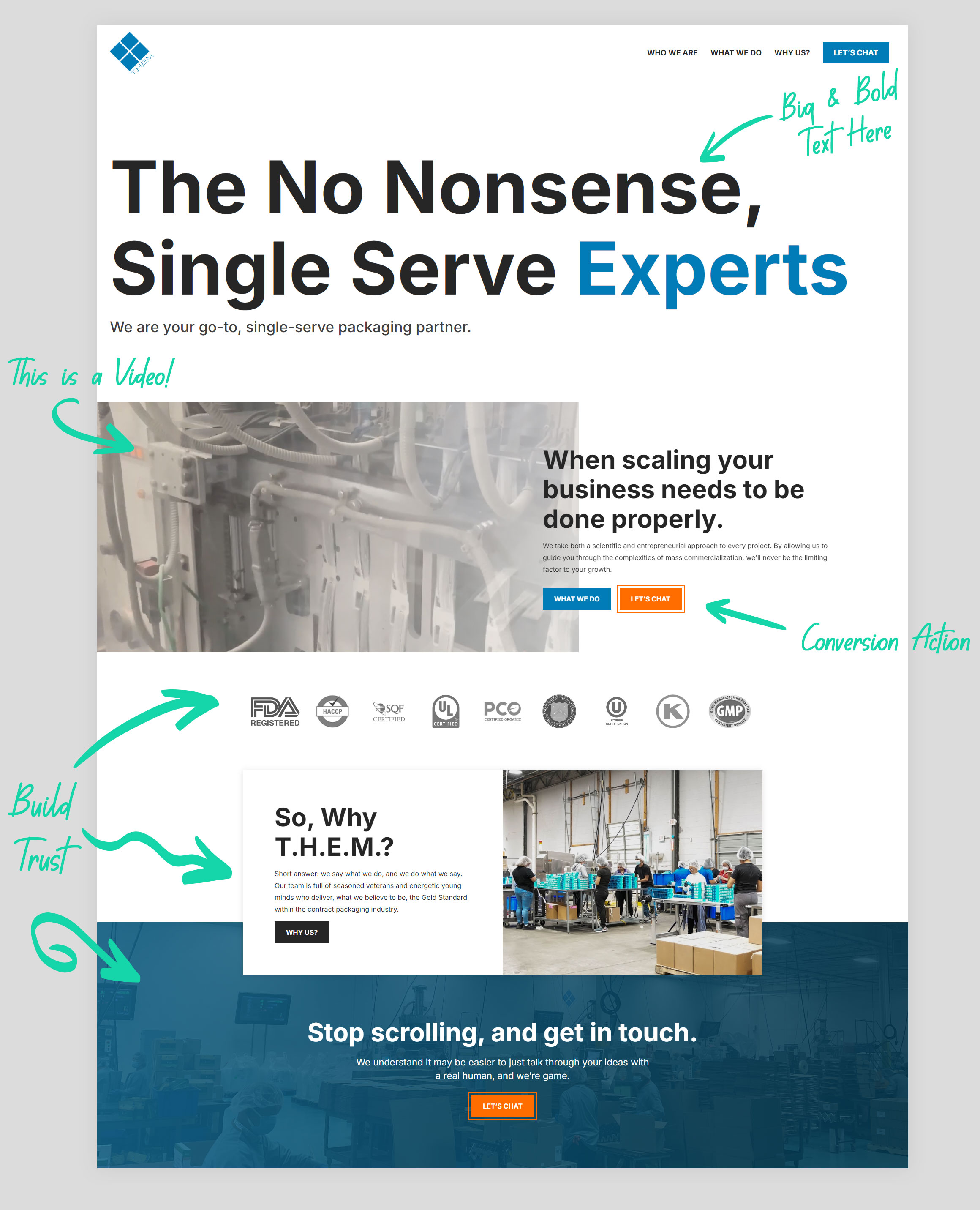 Screenshot of a home page