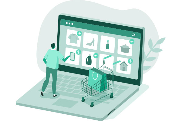 Person purchasing on an ecommerce website