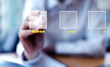 star ratings with checkboxes