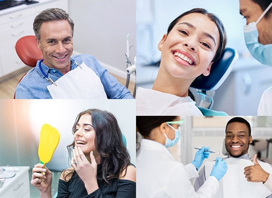 4 happy dental patients
