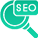 magnifying glass with text SEO